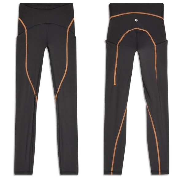 NWT Lululemon Power Thru Legging x Barry’s Tights in Black Orange colour seam​ - Picture 15 of 16